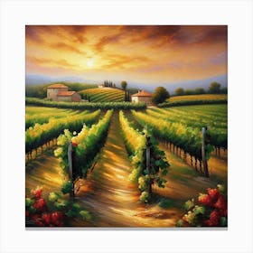Sunset In The Vineyard 2 Canvas Print