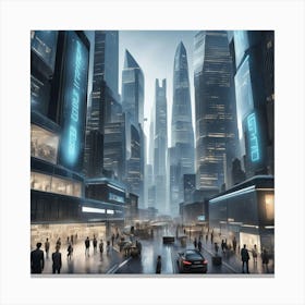 Futuristic Cityscape 4 Canvas Print