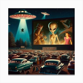 Aliens In The Theater 2 Canvas Print