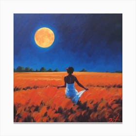 Full Moon In The Field 1 Canvas Print