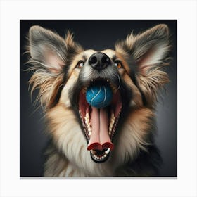 Dog With Ball Canvas Print