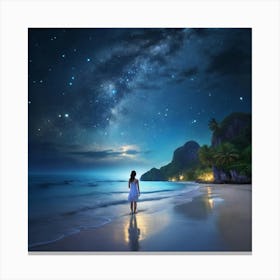 Night On The Beach Canvas Print