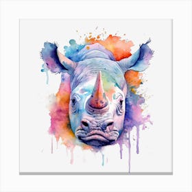 Rhino Watercolor Painting Lienzos