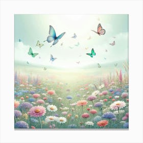 Meadow With Butterflies Canvas Print