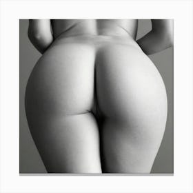 Nude Ass, Black and White Butt Canvas Print
