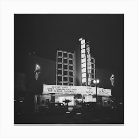 Hollywood, California,Sign In Front Of A Large Dance Palace By Russell Lee Canvas Print