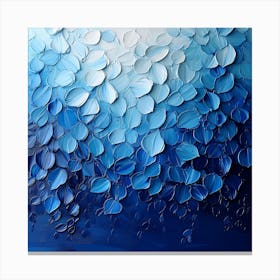 Abstract Blue Leaves Canvas Print