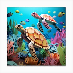 Maraclemente 3d Sea Turtles Vibrant Colors 43 Chibi Style No Ne B7245147 866f 47b6 887a 011de54355ae Canvas Print