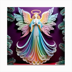 Colorful Angel - Paper Art 1 Canvas Print