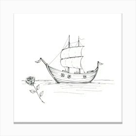 Ship In The Sea Canvas Print