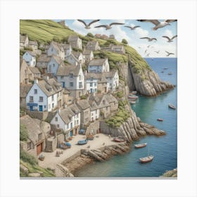 Seagulls art Canvas Print