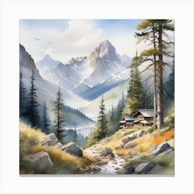 Cabin In The Mountains 13 Canvas Print