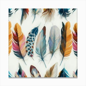 Feathers oil painting abstract painting art 4 Canvas Print