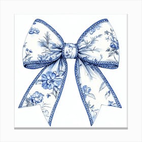 Blue And White Floral Bow Stampe su tela