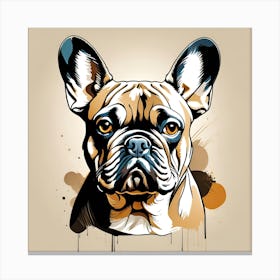 French Bulldog wallart colorful beige print abstract poster art illustration design texture for canvas Canvas Print