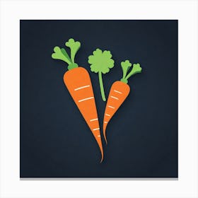 Carrots On Black Background 6 Canvas Print
