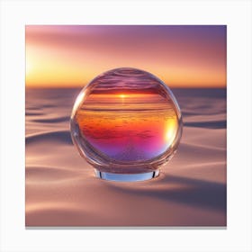 Vivid Colorful Sunset Viewed Through Beautiful Crystal Glass Mirrow, Close Up, Award Winning Photo Canvas Print