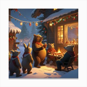 Christmas Bears 4 Canvas Print