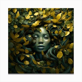 Green Woman Canvas Print