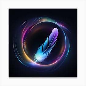 Feather In A Circle Canvas Print