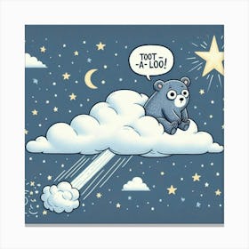 Bear On A Cloud Canvas Print