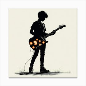 Boy Playing Guitar Canvas Print