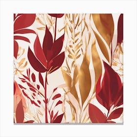 Red And Gold Leaves Canvas Print