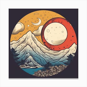 Moon And Mountains Canvas Print