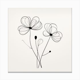 Black And White Flowers 1 Canvas Print