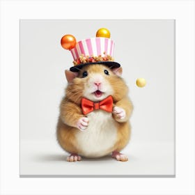 Hamster In Circus Hat Canvas Print