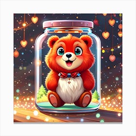 Teddy Bear In A Jar Canvas Print