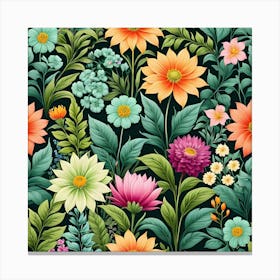 Floral Seamless Pattern 4 Canvas Print