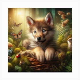 Luno the wolf cub 7 Canvas Print