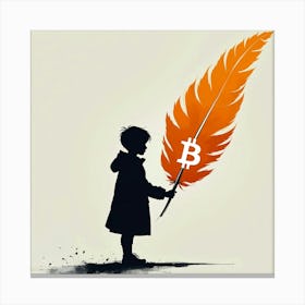 Bitcoin Feather Canvas Print