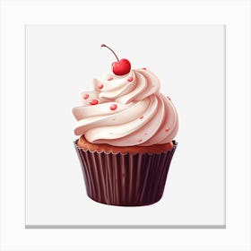 Cupcake With Cherry 20 Canvas Print