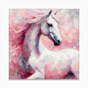 White Horse In Pink Canvas Print