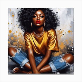 Afro Girl 73 Canvas Print