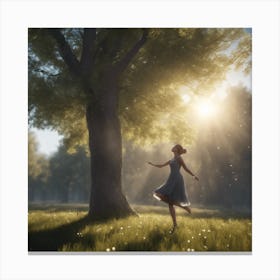 Girl In A Field 1 Canvas Print