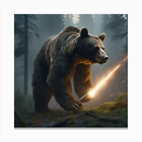 Bear With A Sword Canvas Print