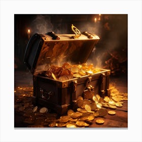 Treasure Chest With Gold Coins Canvas Print