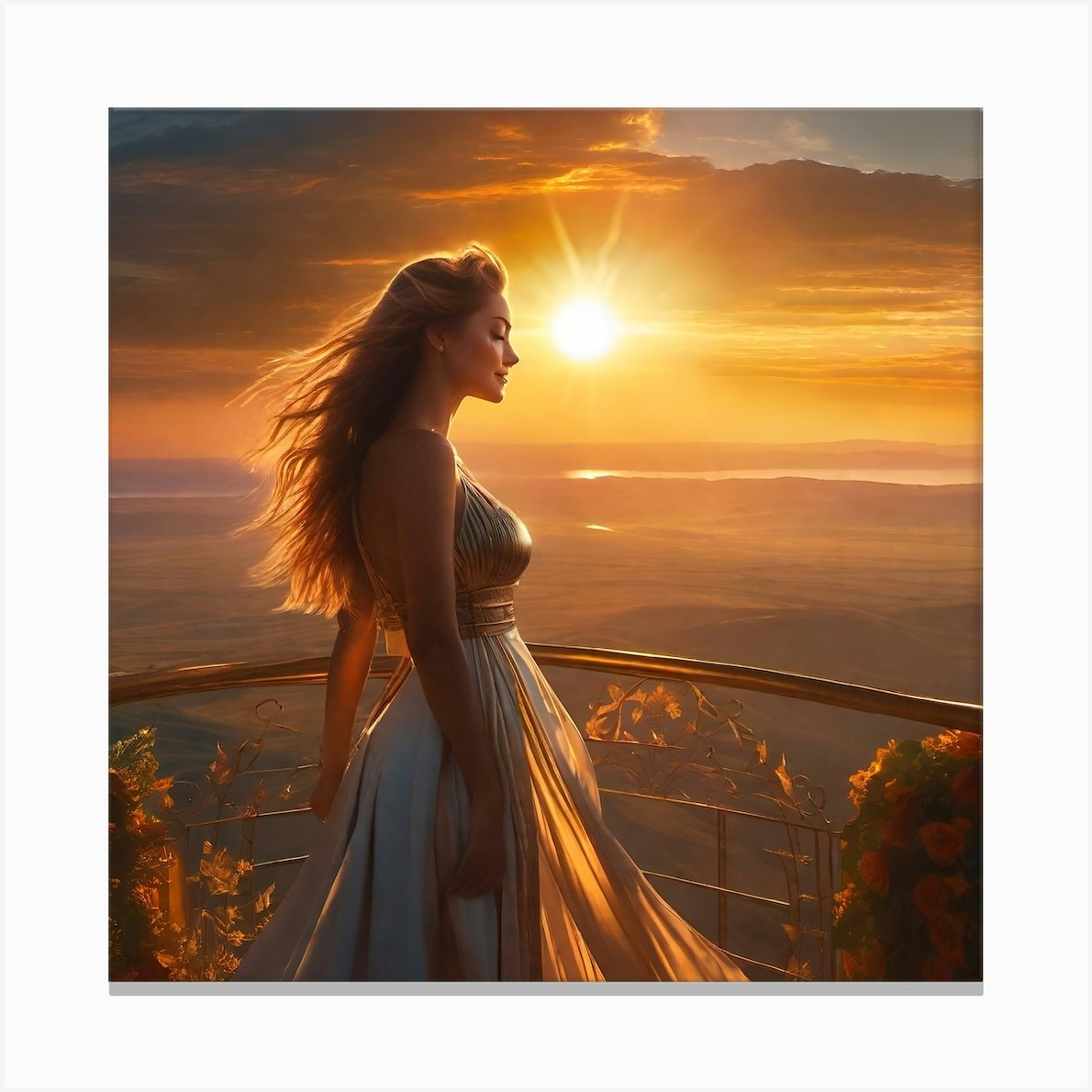 Sun Kissed Woman II Canvas Giclee Art, One Size , Orange