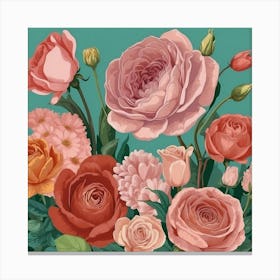 Roses Bouquet Canvas Print