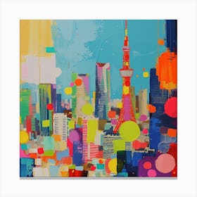 Abstract Travel Collection Tokyo Japan 8 Canvas Print