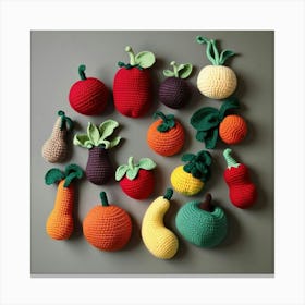 Crocheted Vegetables Canvas Print