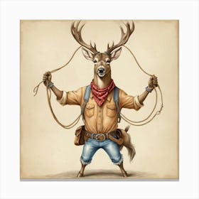 Cowboy Deer 1 Canvas Print