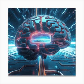 Brain On A Circuit Board 76 Canvas Print