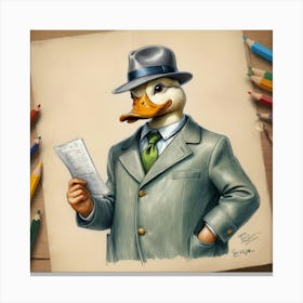 Duck In Suit 2 Canvas Print