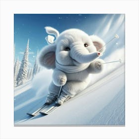 Snow Elephant Canvas Print
