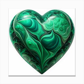 Malachite Heart Illustration 1 Canvas Print