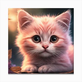 Pink Kitten Canvas Print